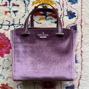 KATE SPADE Purple Velvet Mini Tote Bag